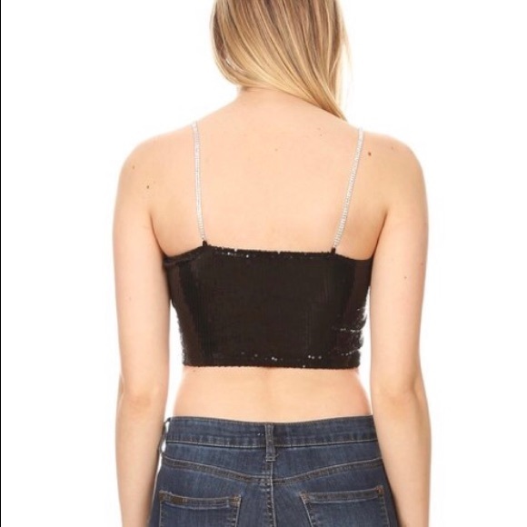 Sequin and Rhinestone crop top - Picture 2 of 8